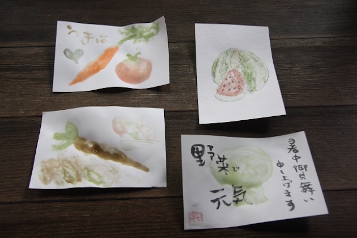 野菜で絵葉書体験